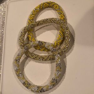 Lily and Laura yellow beaded bracelet set